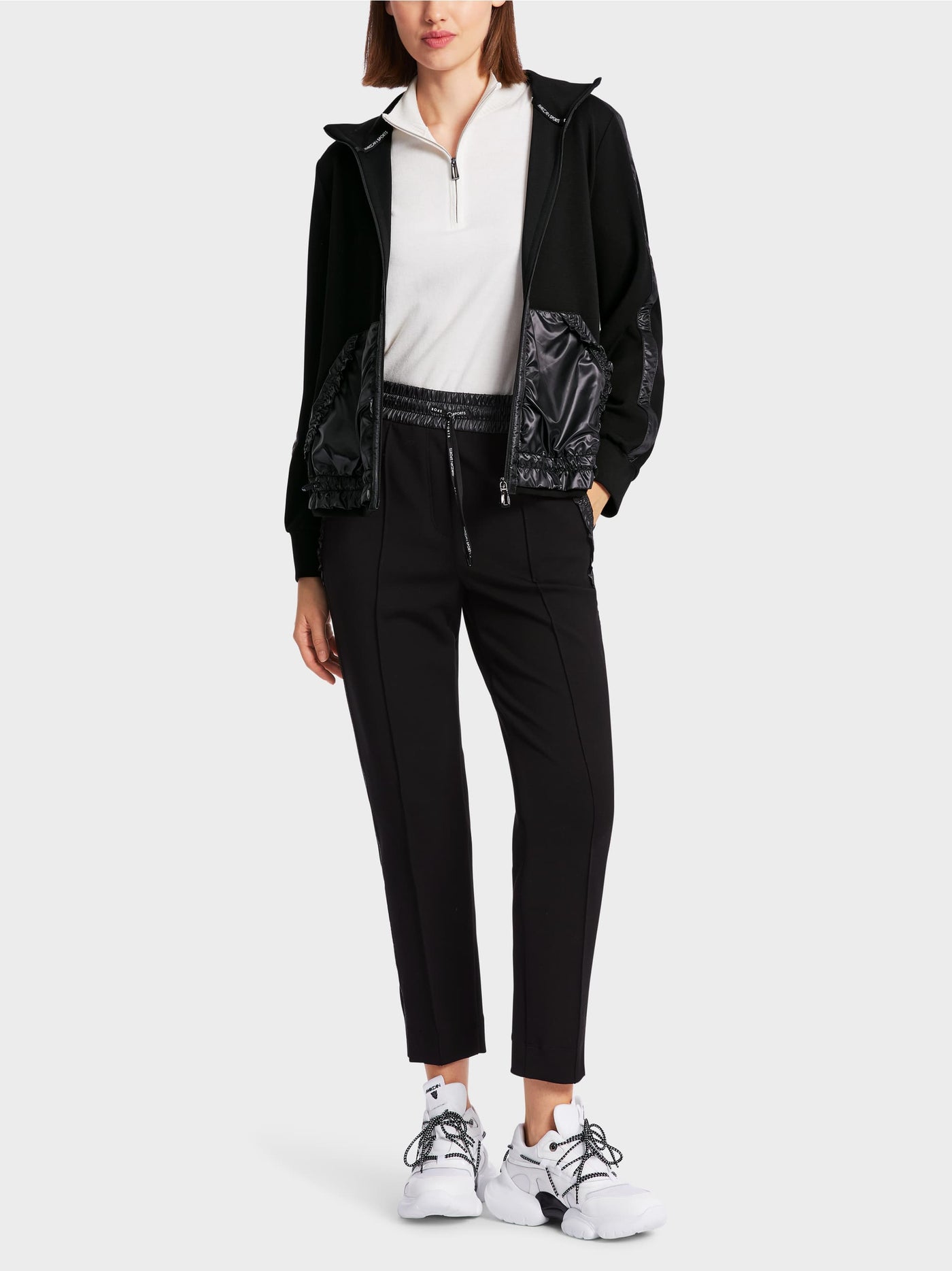 Marc Cain Black Zipped jacket in material mix