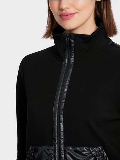 Marc Cain Black Zipped jacket in material mix