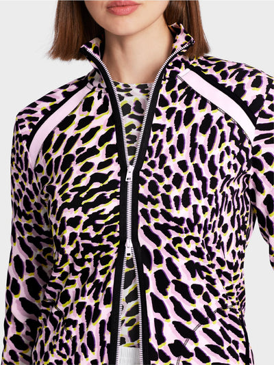 Marc Cain Lavender Zip-up jacket with Leo print