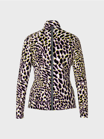 Marc Cain Lavender Zip-up jacket with Leo print