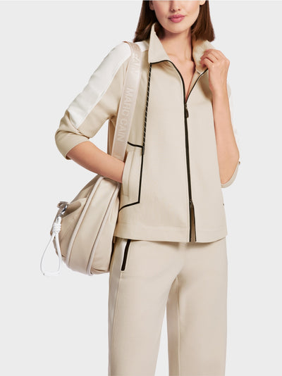 Marc Cain Sporty zip jacket with stand-up collar in Moon Rock