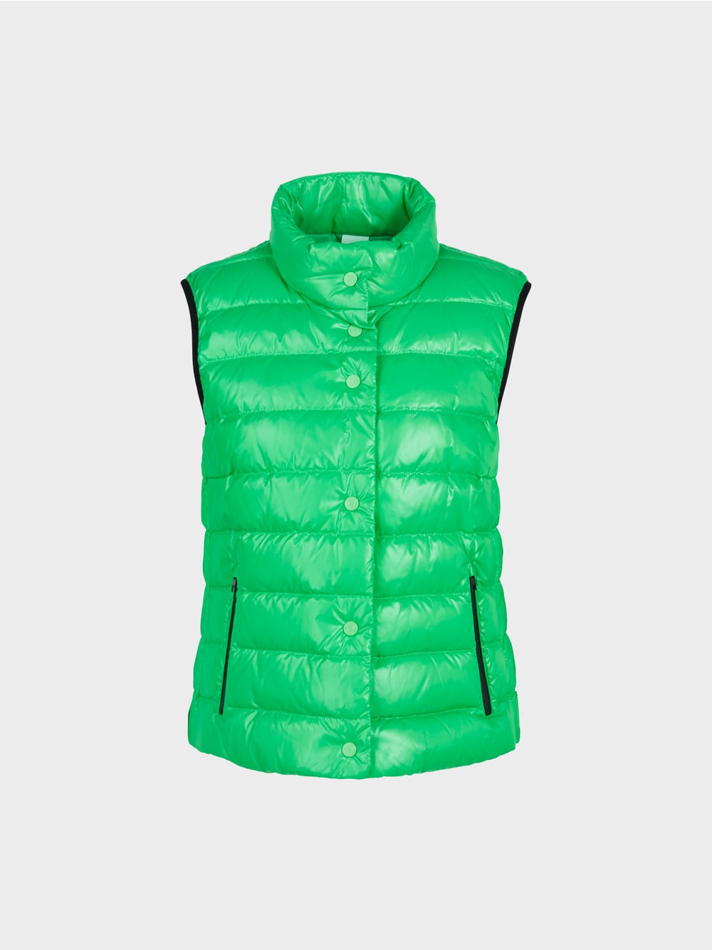 Marc Cain Neon Green Down waistcoat with stand-up collar