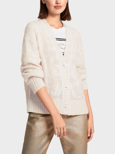 Marc Cain Beige Cardigan with alpaca Knitted in Germany