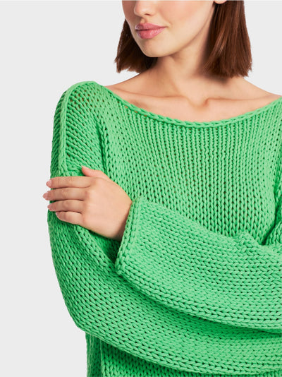 Marc Cain Deep Spring Green Chunky knit sweater Knitted in Germany