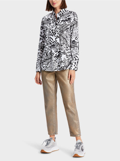 Marc Cain  Printed "Rethink Together” shirt blouse