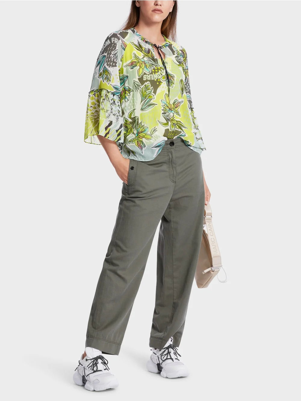 Marc Cain Pattern Raglan blouse made from viscose crepe