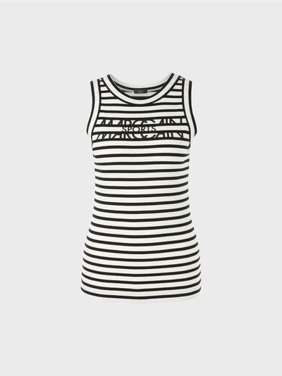 Marc cain Striped, sleeveless top vest