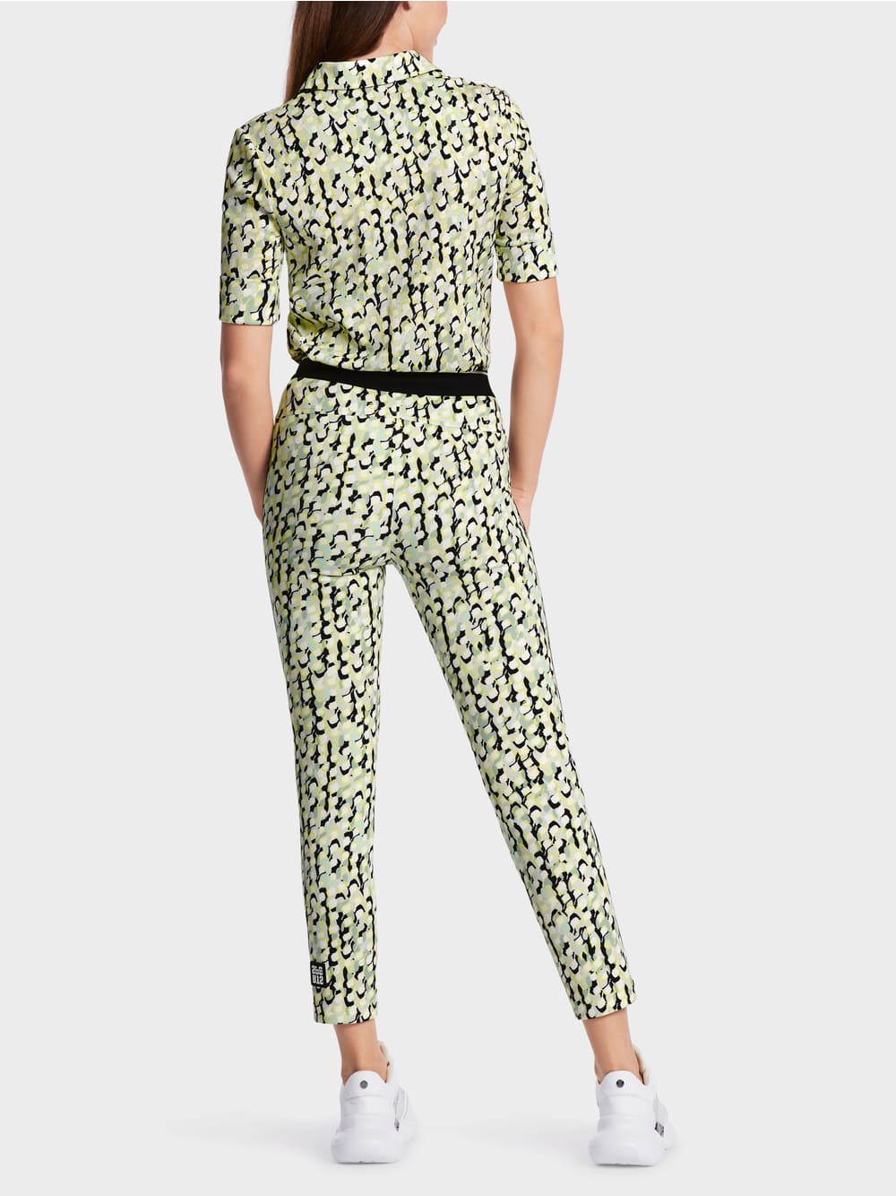 Marc Cain SOFIA pants - all-over print and galloon
