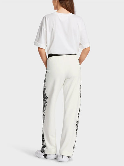 Marc Cain White WELBY pants with floral print