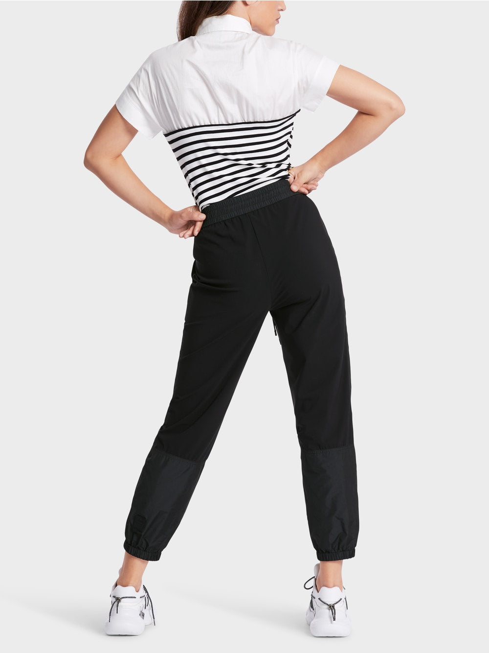 Marc Cain Black ROYE pants in material mix
