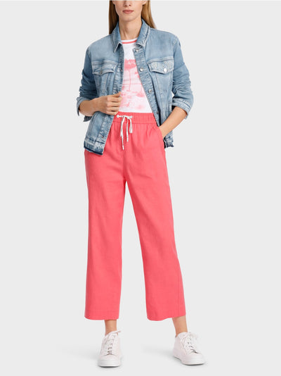 Marc Cain Light Neon Red  WUSU linen trousers