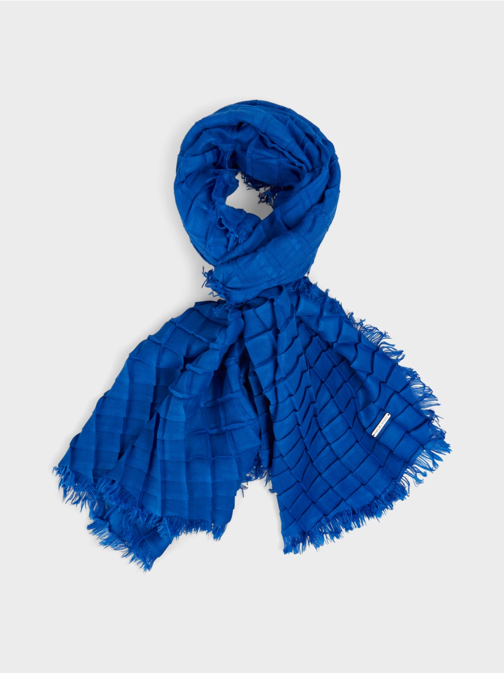 Marc Cain Bright Royal Blue Scarf with pleated pattern