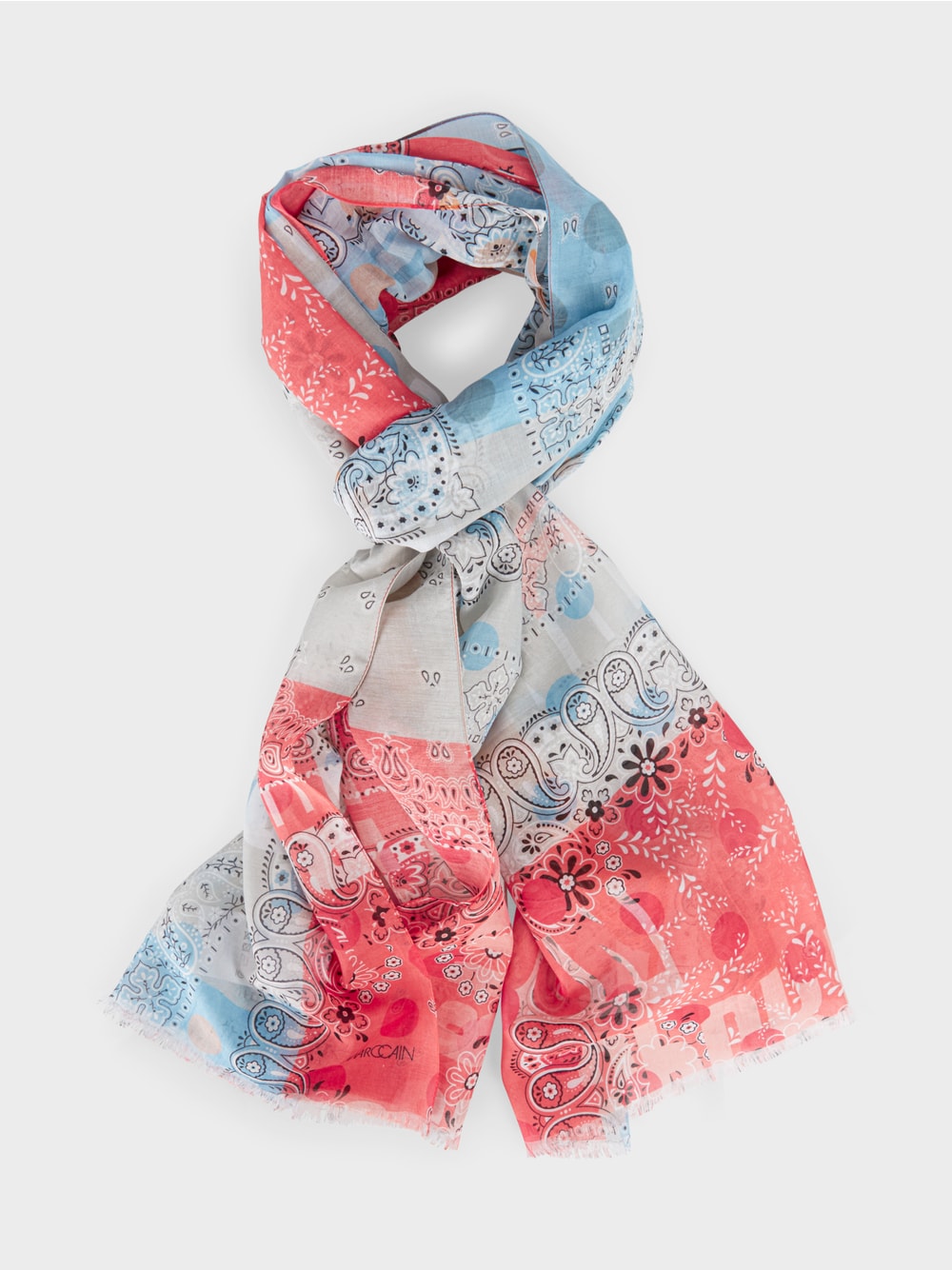 Marc Cain Blue & Pink Delicate scarf in a print mix