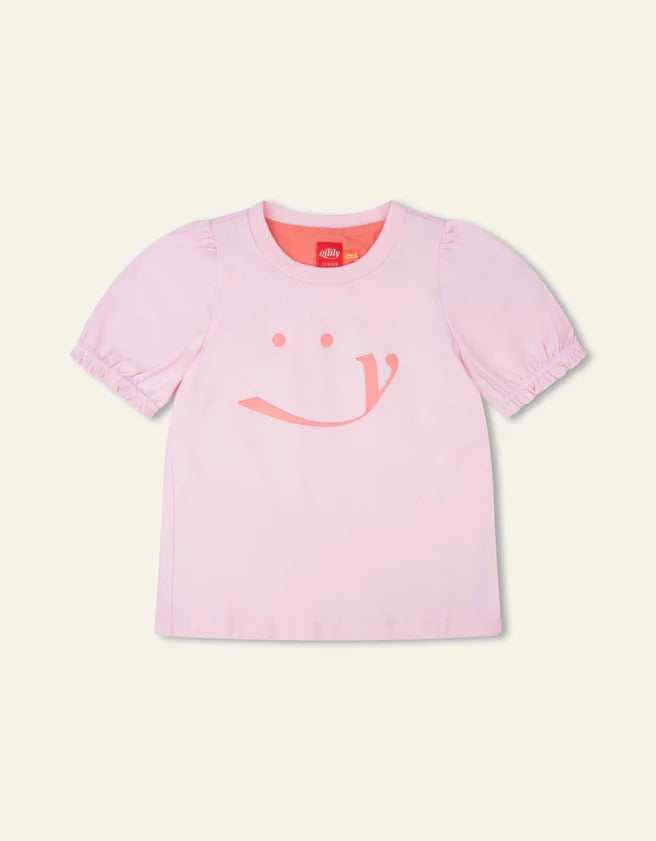 Oilily Kids Tubby Tee T Shirt Pink Smiley