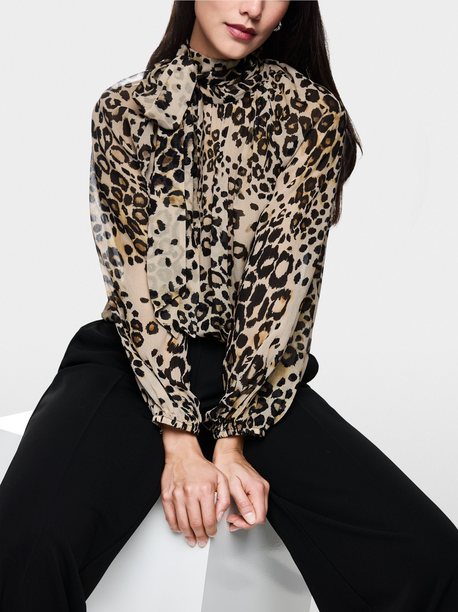 Marc Cain Turtleneck blouse with leopard print – Think Bubbles
