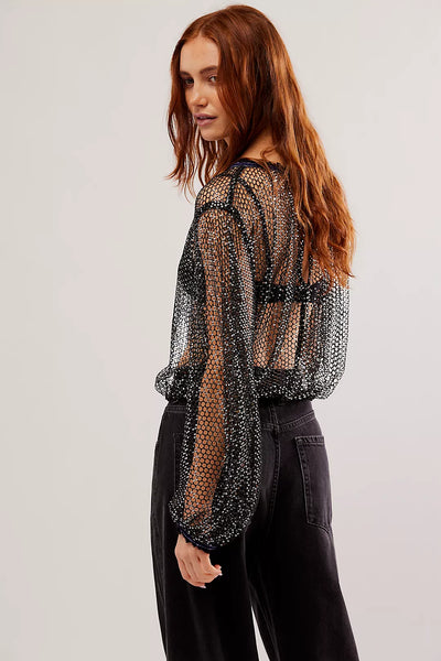Free People Sparks Fly Top Black