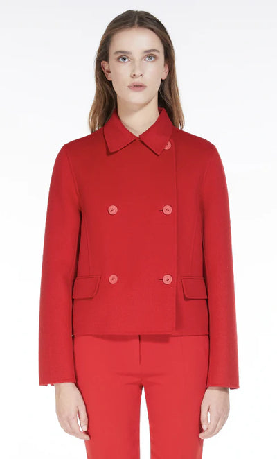 Max Mara Studio Armonia Red Short wool, cashmere and silk jacket