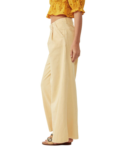 Free People Light As Spring Trousers Yellow