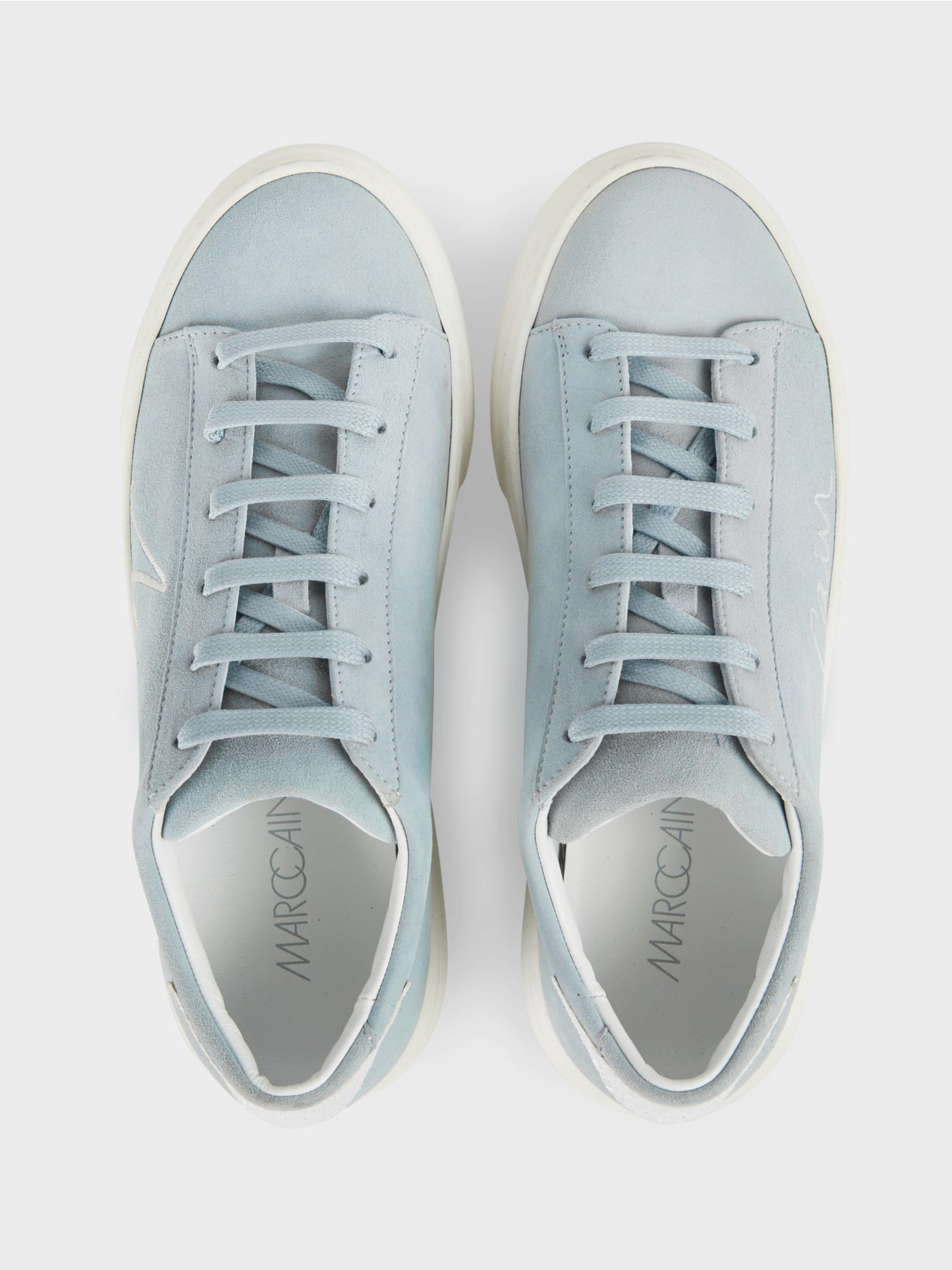 Blue Suede lace-up trainers
