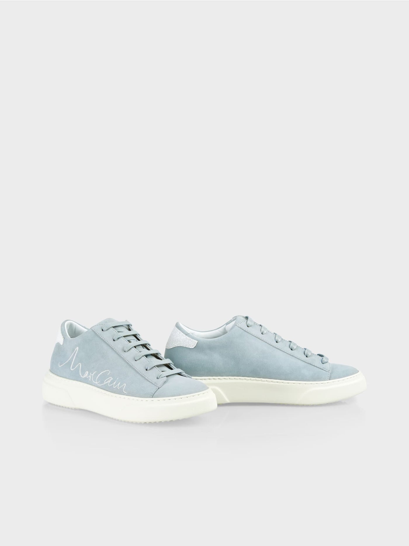 Blue Suede lace-up trainers
