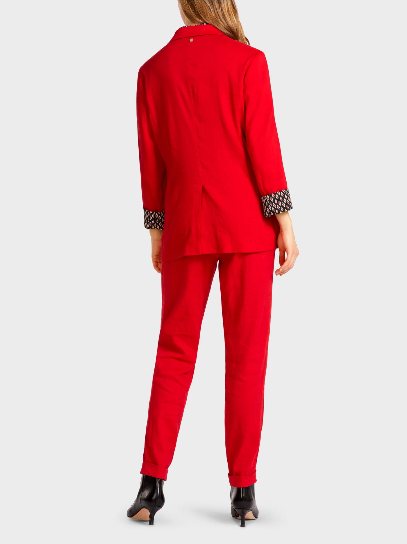 Marc Cain Red Double-breasted linen jacket