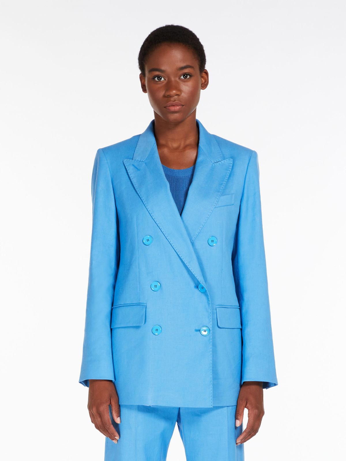 Max Mara Blue linen and cotton blazer