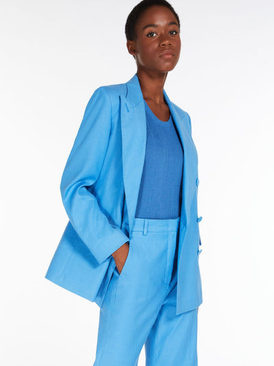 Max Mara Blue linen and cotton blazer