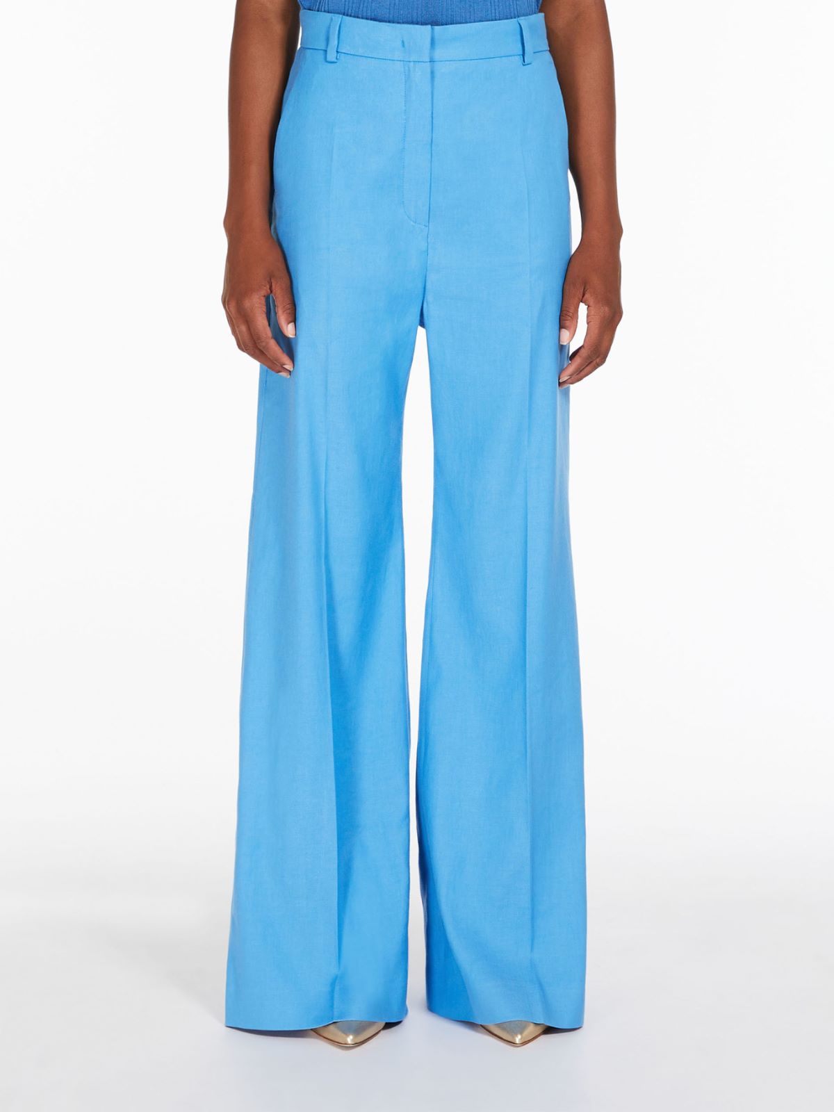 Max Mara Blue linen and cotton trousers